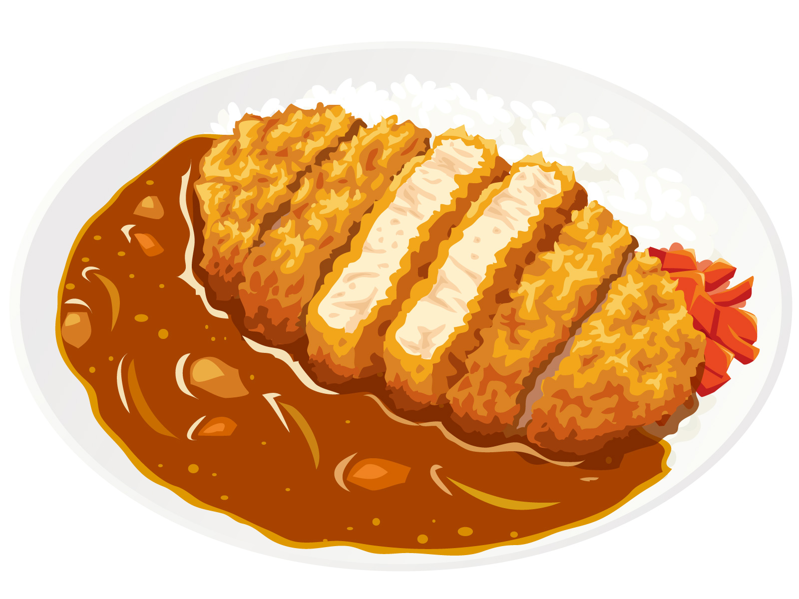 カツカレーのイラスト