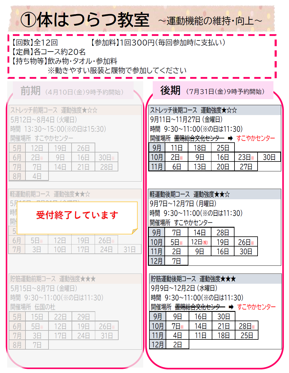 体はつらつ後期