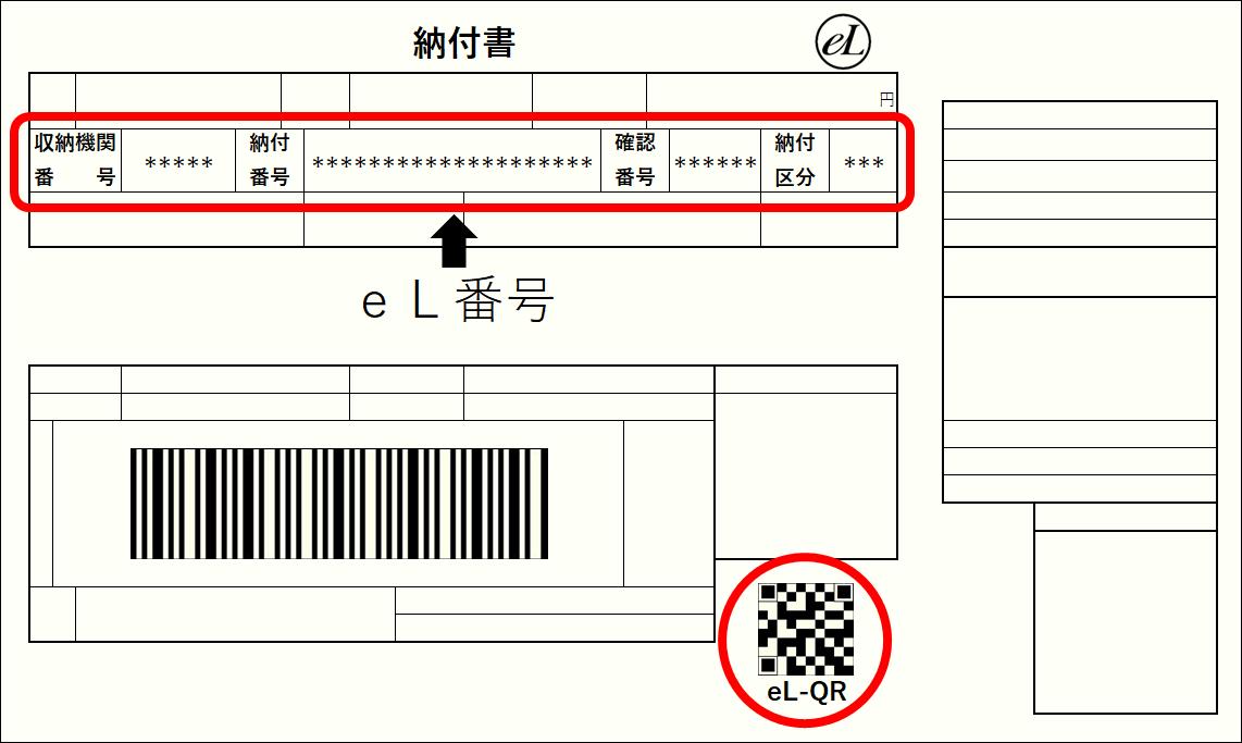 eL-QR対応納付書のイメージ
