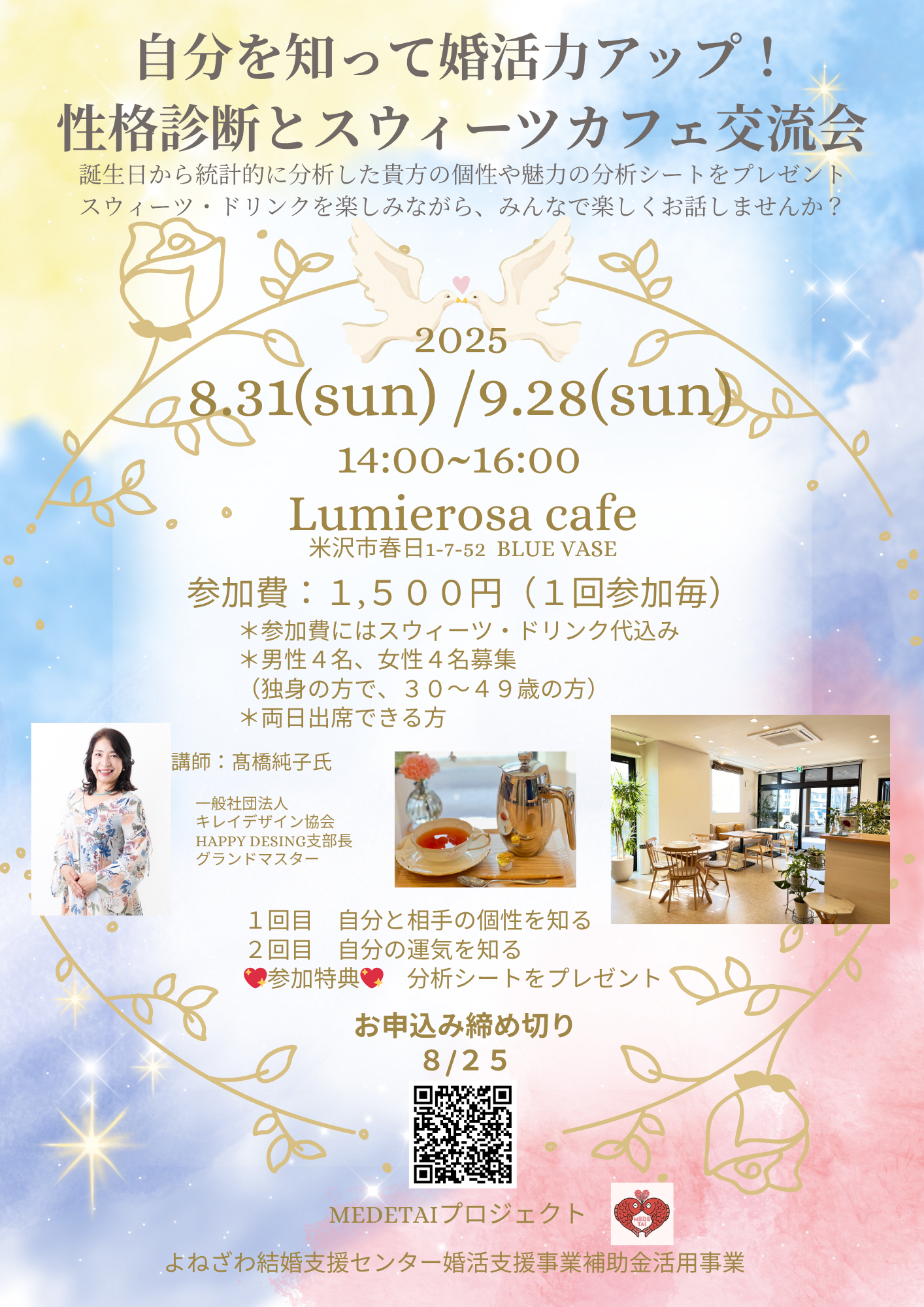 自分を知って婚活力アップ!性格診断とスウィーツカフェ交流会