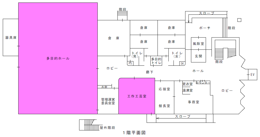 北部コミセン1階平面図