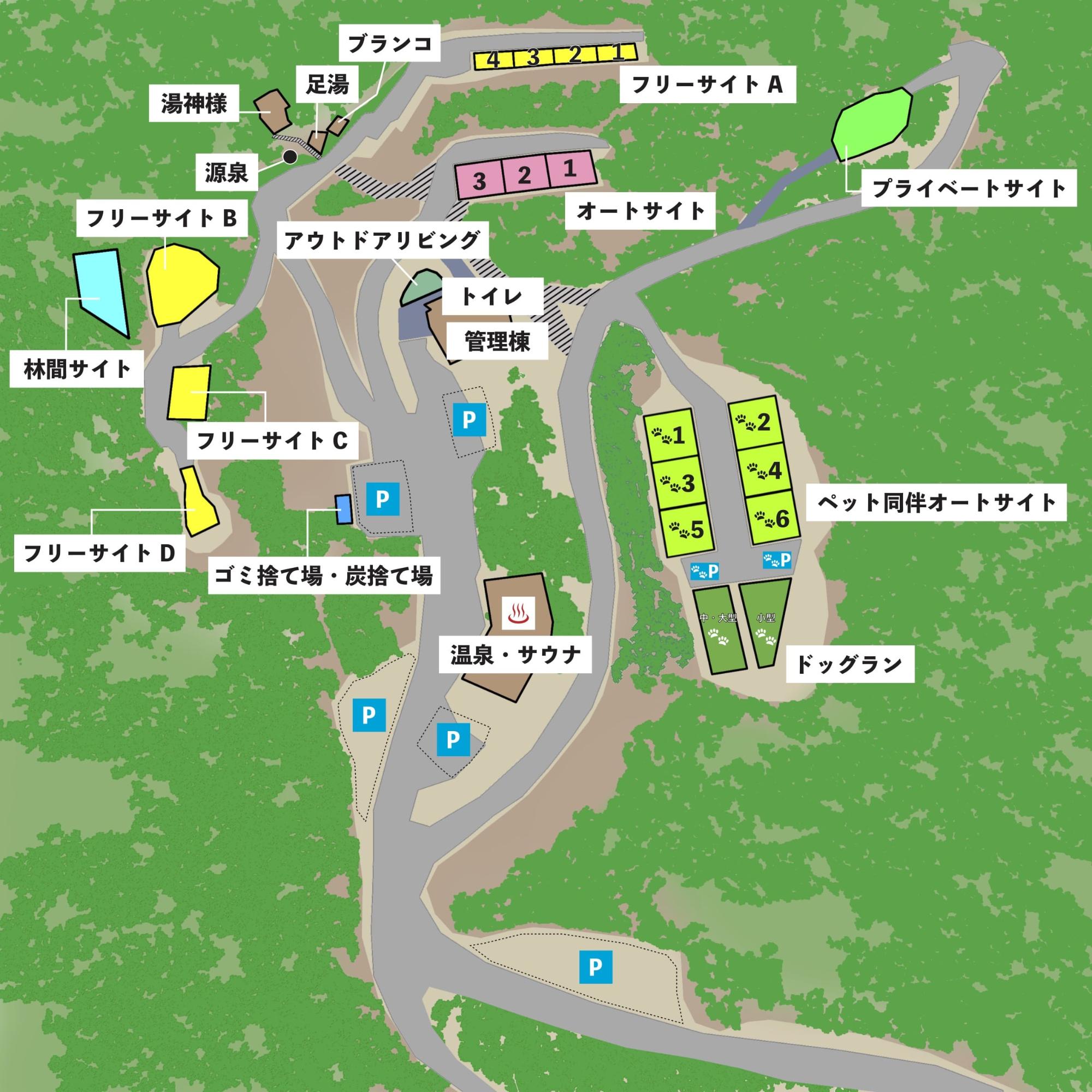 五色温泉オートキャンプ場のマップ