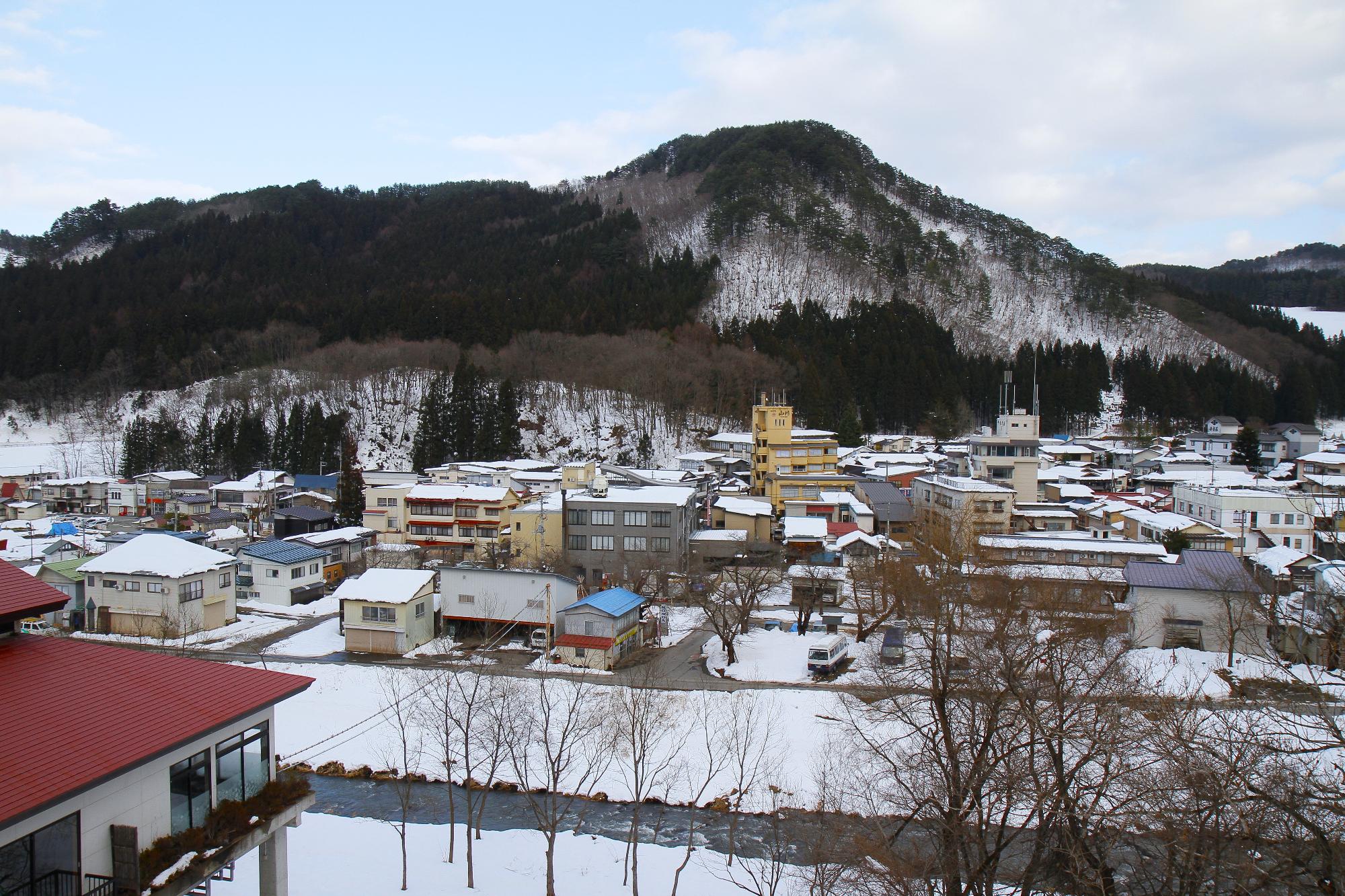 小野川温泉の冬景色
