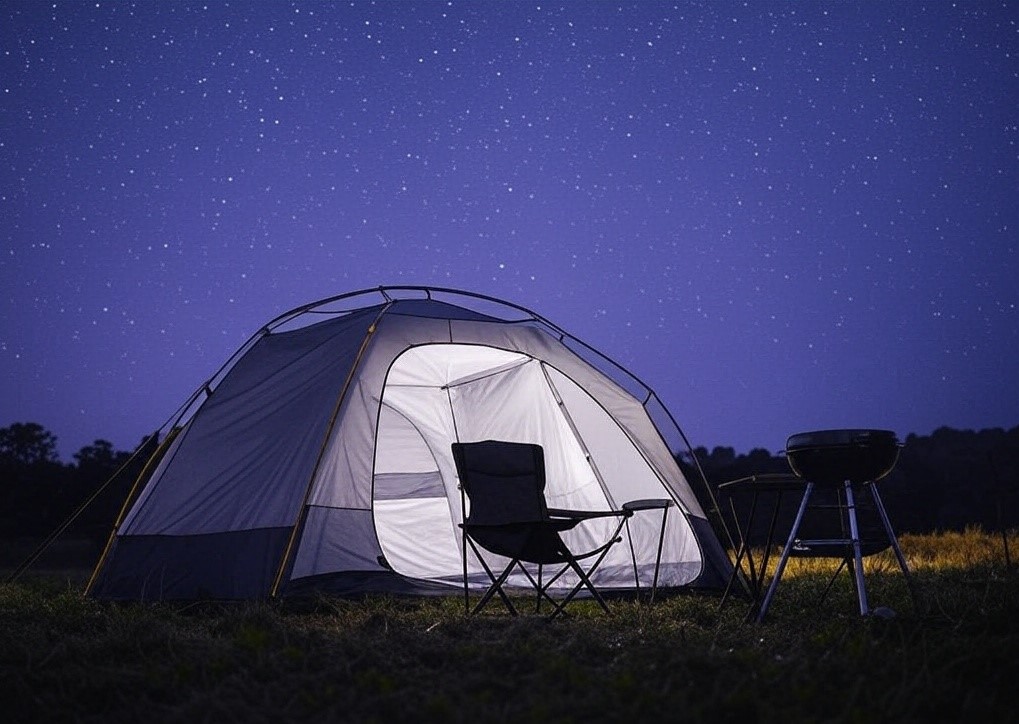 テントと星空の画像