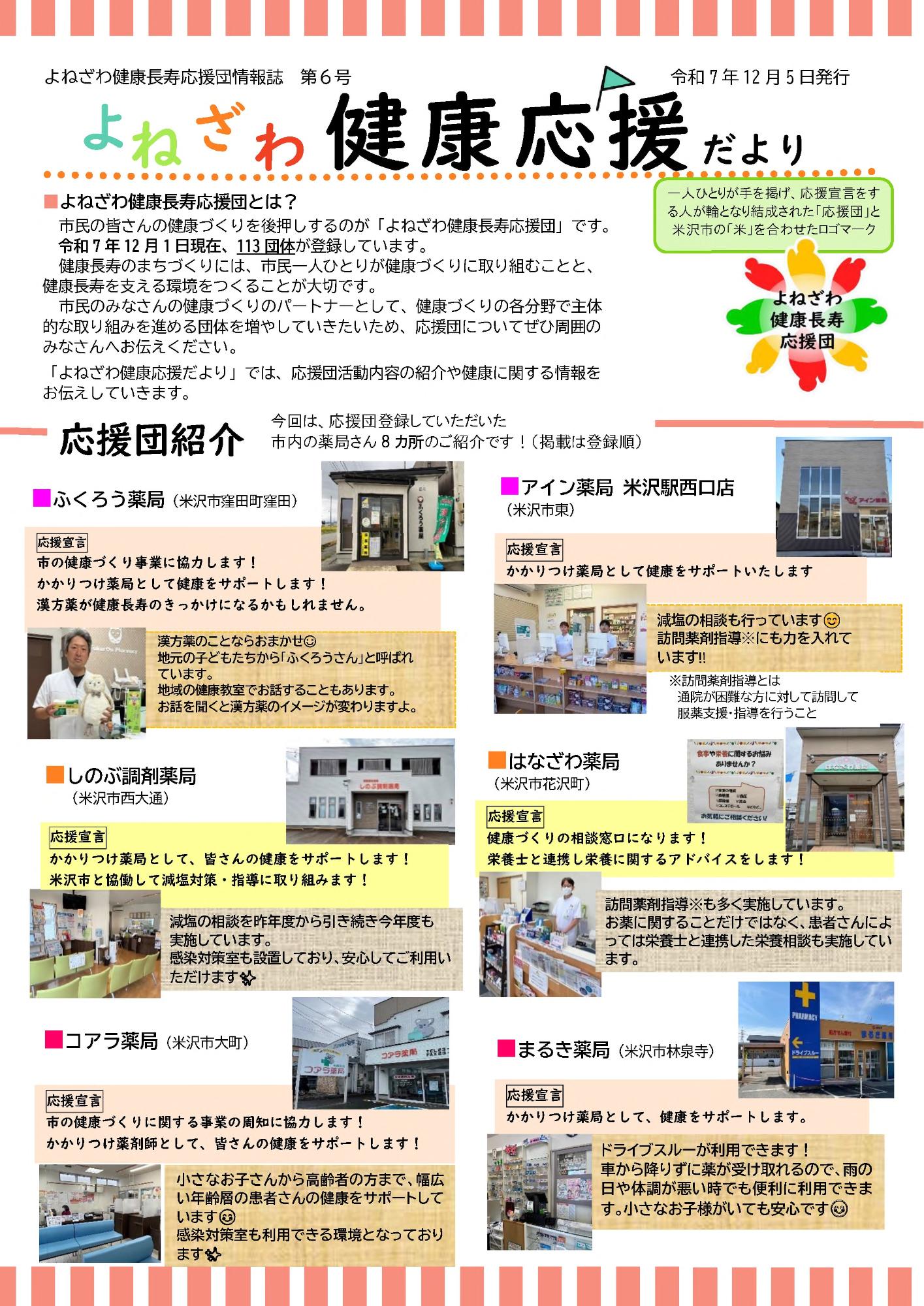 よねざわ健康応援だより 第6号1枚目