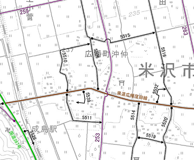 米沢市認定路線網図（No.2）