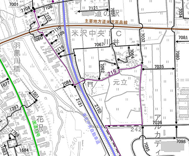 米沢市認定路線網図（No.29）