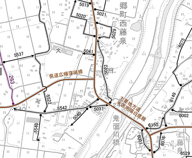 米沢市認定路線網図（No.3）