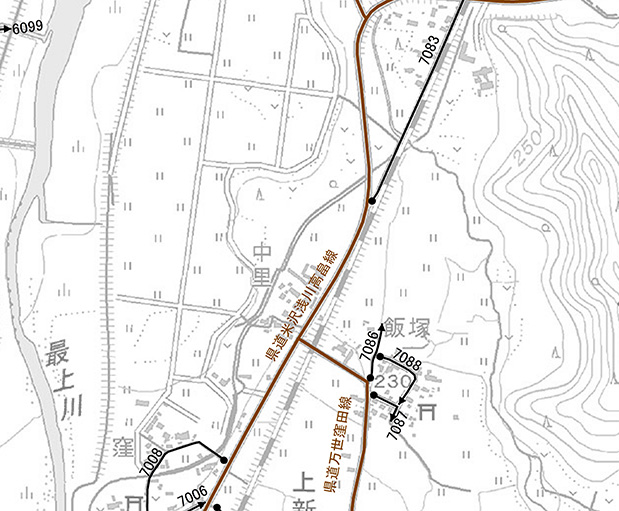 米沢市認定路線網図（No.6）