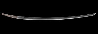 湾曲した刃の長い刀である太刀 銘 国綱の写真