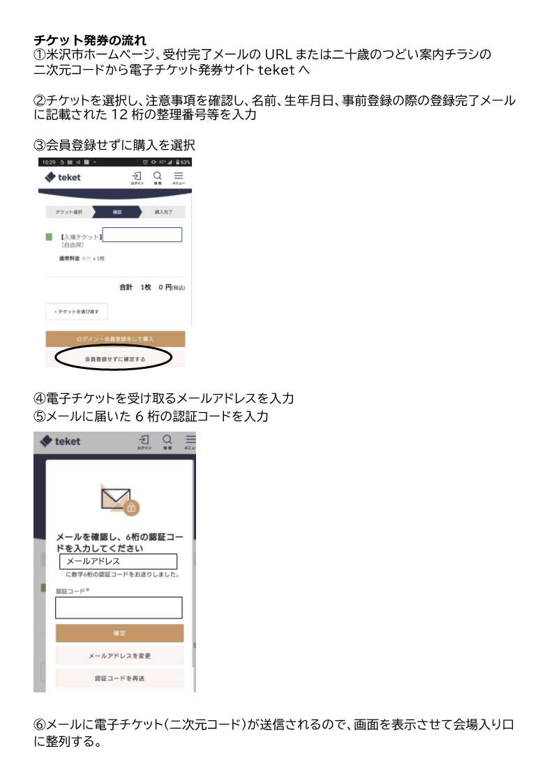 電子チケット発券の流れ