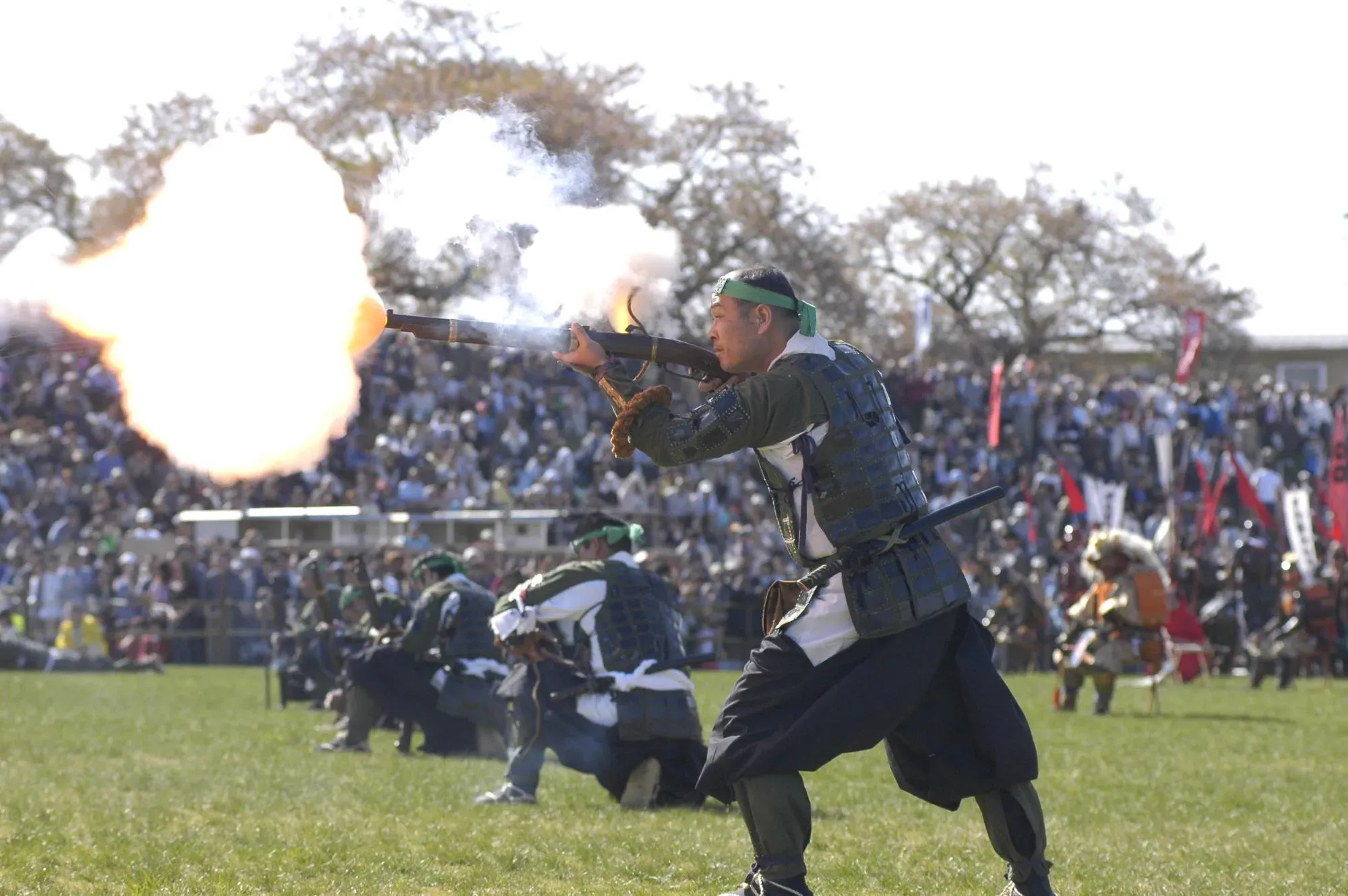 上杉まつりの発砲演武の画像